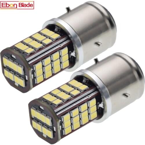 2Pcs BA21D 56 SMD 2835 LED Motorcycle Bulb Headlight High Low Light Car Auto Motorbike Moped Scooter White Lamp 6000K 6V 12V DC