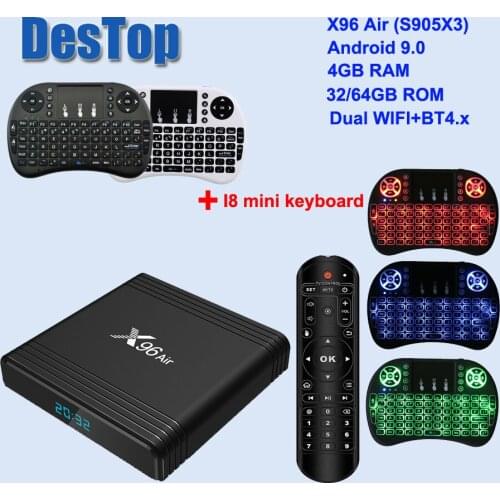 1PC X96 Air Amlogic S905X3 Android 9.0 TV BOX 4GB 64GB 32GB wifi 1080P 8K 24pfs Netflix 2GB 16GB X96Air Set Top Box