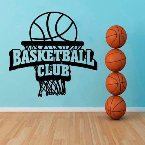 Basketball club sports wall decoration decals Boys Room Basketball net vinyl Wall Sticker home decor for bedroom gym decal G624