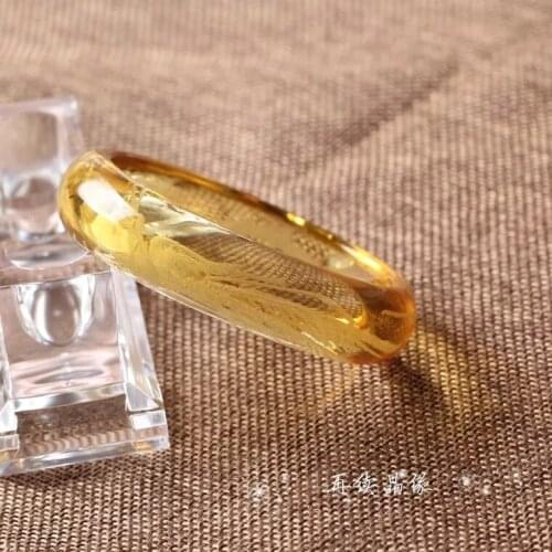 Natural Yellow Citrine Quartz Crystal Carved Dragon Phoenix Women Bangle 54-64mm Bangle AAAA Womens jewelry gift Bracelet