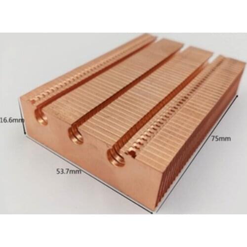 1pcs Full Copper Rectangular Heat Sink Welding Scattered Notebook Projector 75mm Length 53.7mm Width 16.6mm Thickness