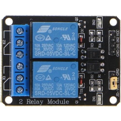1 Pc High Quality Relay Module 2 Channels DC 5V Relay Switch Module For Arduino Raspberry Pi ARM AVR DSP 50x38mm