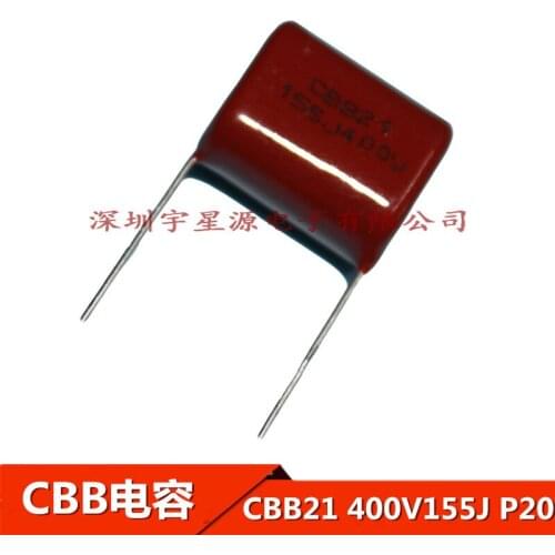 10PCS 400V155J 1.5UF Pitch 20MM 400V 155 1500nf CBB Polypropylene film capacitor