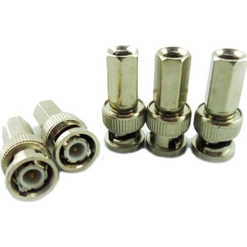 2/10pcs BNC Connector Male plug adapter for Twist-on Coaxial RG58/RG59/RG60 Cable for cctv video camera Surveillance H10