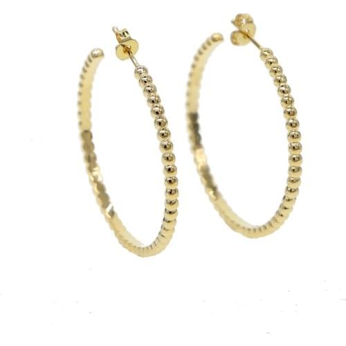 2021 Geometric Circle Gold Filled Beaded Hoop Earring For Women Charm Big Hoops Simple Fashion Jewelry For Lady Valentines Day