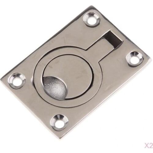 2x SS316 Floor Latch Flush Pull Ring Floor Lift Handle Hatch for Boat - Heavy Duty Deck Hardware