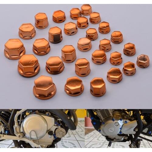 30Pcs/set Motorcycle Screw Cover Cap Nut Bolt Decoration Chrome Plating plastic For KTM 390 200 125 690 uke RC125 RC200 RC390