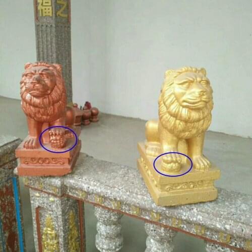 35cm/13.78in Classic European Style Durable Home Gardening/ Balcony Lion ABS Plastic Concrete Mold Male &Female Pair Statue Set
