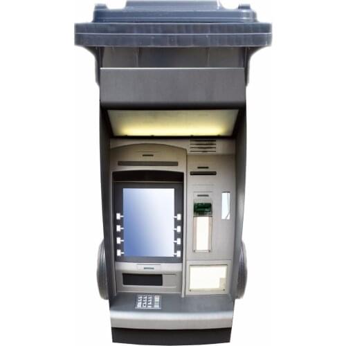 3D Creative Cashier Pattern Rubbish Bin Sticker Wallpaper mural Wall Print Decal Removable Wall Mural Photo self adhesive Gift