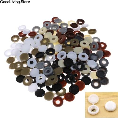 50Pcs Plastic Hinged Screw Cover Fold Caps Button For Car Furniture Decorative Cover for a 6g/8g Screw (3mm-4mm Shank Diameter)
