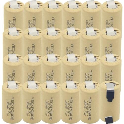 24 pcs 1300mAh NICD sub C battery 1.2V SC batteries real capacity guaranteed rechargeable nickel sheets for emergency lighting