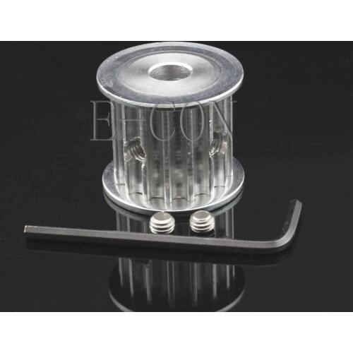 1pcs 5M16T HTD5M Aluminum Timing Belt Pulley 16 Teeth 5mm/6mm/6.35mm/7mm/8mm/10mm/12mm Bore 21mm width AF Type Stepper Motor