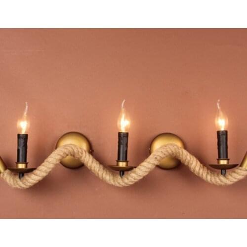 American wall lamp Creative retro bar lights bed corridor wall 3 candle lights loft restaurant