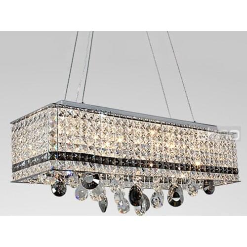 Free Shipping Luxury Rectangle Modern Crystal Chandelier For Dining Room lustres de cristal Indoor Lighting Guaranteed 100