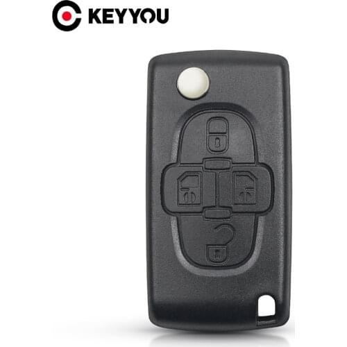 KEYYOU CE0523 HCA/HU83 VA2 Uncut Blade 4 Butttons For Peugeot 1007 For Citroen C8 Car Key Shell Flip Floding Fob Remote Key Case