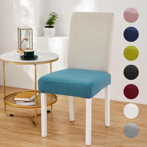 Elastic Chair Cover Stretch Soft Seat Cover without Backrest Chair Protector for Dining Hotel Wedding Banquet