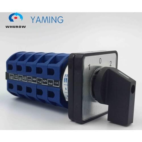 Yaming electric YMW26-25/5 Panel Mount 25A 5 poles 3 position control motor circuit Universal changeover rotary cam switch