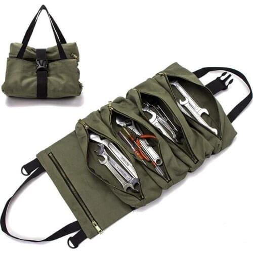 Hot Sale Roll Tool Roll Multi-Purpose Tool Roll Up Bag Wrench Roll Pouch Hanging Tool Zipper Carrier Tote