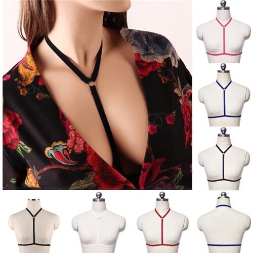 Gothic skinny sling beauty bust sexy cross bra adjustable straps daily simple top accessories