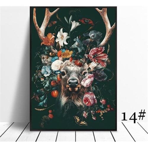 Animal Flower Lion Tiger Elephant Elk Orangutan Printed Canvas 11CT Cross Stitch Set Embroidery DMC Threads Handmade Sales
