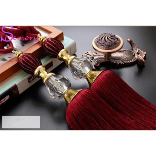 Crystal ball European curtain tassels hanging ball tie strap holder accessories home decor