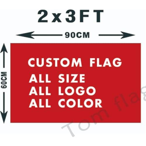 Custom flag 60X90cm (2x3FT) 100D Polyester we design any logos any color home decoration custom flag