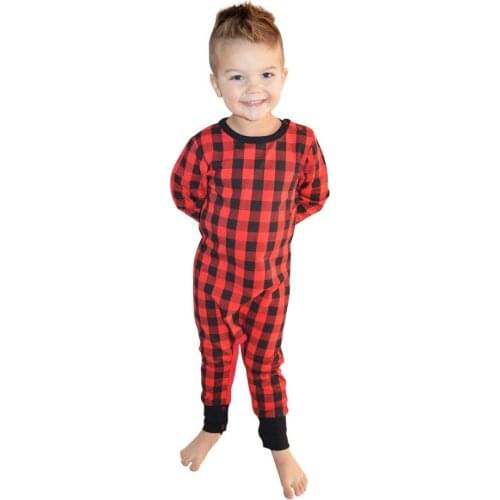 COSPOT Baby Girls Boys Romper Newborn Red Plaid Jumpsuit Kids Pajamas Jumper Bebes Baby Boy Girl Clothes 2021 New Arrival 50