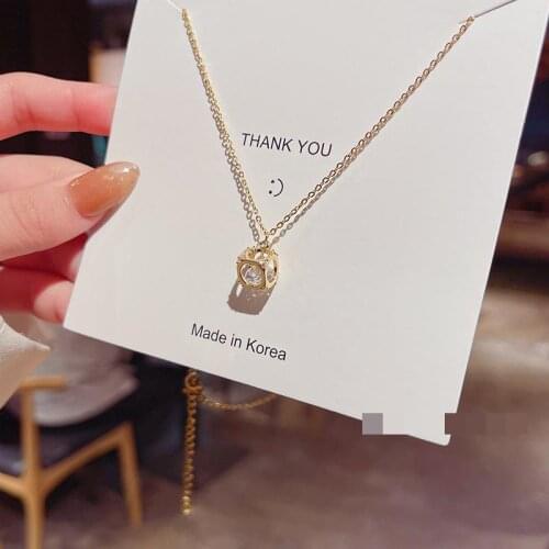 2021 Korean Fashion New Necklace Hollow Circle Crystal Necklace Temperament Net Red The Same Womens Necklace For Sale Colier
