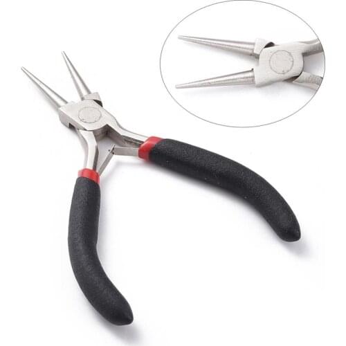 Carbon Steel Rustless Bend Wire Round Nose Pliers Polishing Ferronickel Platinum/Gunmetal Color Tool For Jewelry Making