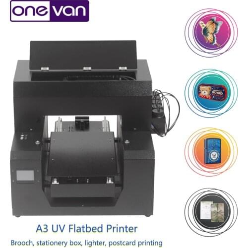 Mobile phone shell A3 UV flatbed printer metal leather wood acrylic UV printing machine large printing platform