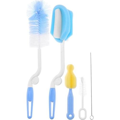 Baby Bottle Brushes Set Infant Milk Feeder Sponge Nipple Pacifier Cleaner Kids Feeding Bottle Cup Sponge Brushes Cleaning Tool