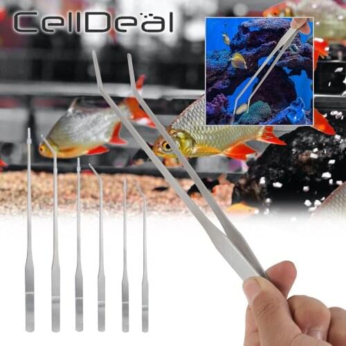 Aquarium Plant Tools Set Live Plants Glass Fish Tank Cleaner Tweezers Scissors Gravel Leveler Stainless Steel Cleaning Tools