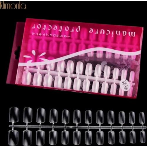 12pcs 24 Tips Transparent False Nails Professional Ultra-thin Scrub Fake Nails Full Cover Salon Nail Art Display Manicure Tools