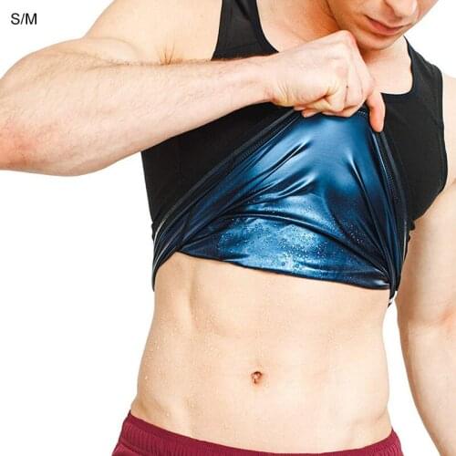 New Men Thermo Shirt Sweat Sauna Tank Tops Body Shapers Waist Trainer Slimming Vest Fitness Shapewear Belt Body ECMLN Dropshing