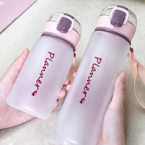 New 400/450ml Plastic Matte Water Bottle Sport for Drinking Tea Mug Outdoor Camping Supplies Protable Cup Coffee Kitchen Tools