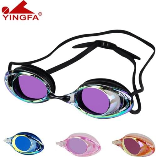 Swimming Glasses Yingfa Diving Surfing Eyewear Optical Electroplate Waterproof Silicone Reduce Glare Swimming Goggles