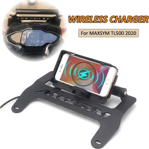 For SYM MAXSYM TL 500 TL500 2020 Front Phone Stand Holder Smartphone Phone GPS Wireless Charging Navigation Plate Bracket