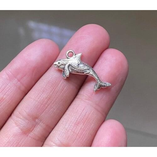 24pcs Humpback whale Connector Pendants Charms Jewelry Making DIY Mens WomenNecklace Bracelet Handmade Crafts Accessories
