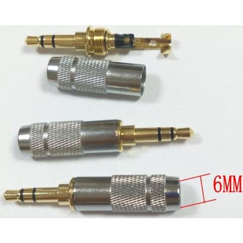 Gold plated Stereo 3.5mm 3 Pole Repair Headphone Jack Plug Cable Audio