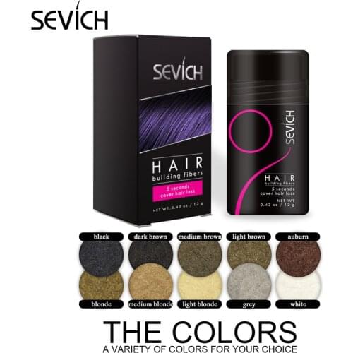 Sevich 12g hair loss extension products hair building fiber safe keratin bald natural salon hair line concealer