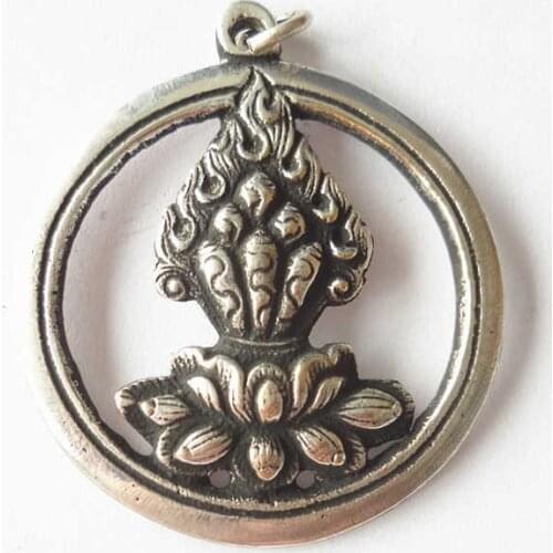 Tibetan Pendant Metal Copper Padma Amulet Pendants Nepal Vintage Handmade Jewelry TBP050