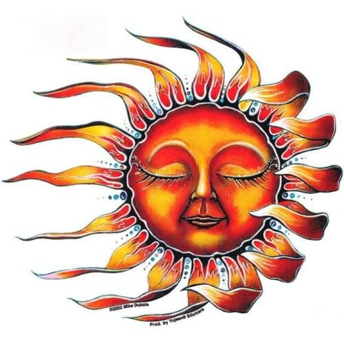 Personality Vinyl Hippie Window Car Celestial Sun Sticker Cool Laptop Decal Women Personality Car Stickers Apply To Car Window
