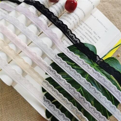 LS1080 High Quality Elastic 1.5cm Color Lace Trim Lace Decorative DIY
