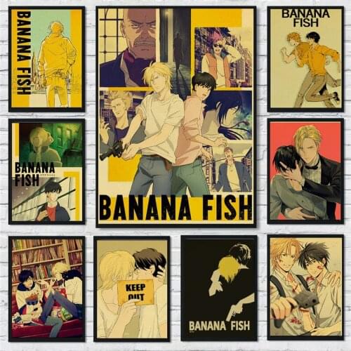 Japanese Anime Banana Fish Retro Posters Art Canvas Painting Poster and Print Wall Picture Kraft Paper Room Stickers Home Decor