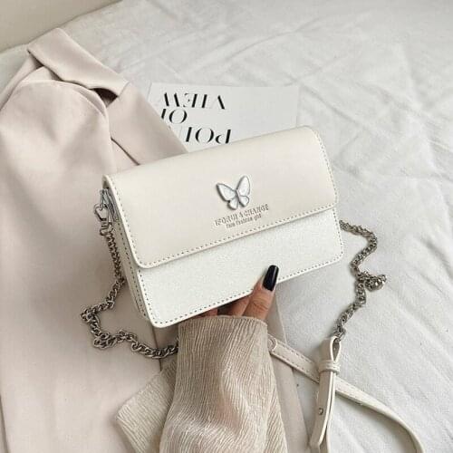 2020 ladies sequined leather contrast color messenger bag chain simple shoulder bag ladies wallet and handbag messenger bag