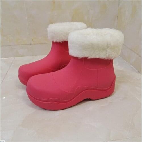 2020 Winter Wool Womens Snow Boots Candy Color Rain Boots Women Waterproof Warm Ankle Boots Flat Winter Platform Shoes Woman