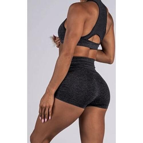 2PCS New Summer Gym Clothing Women Seamless Yoga Set Workout Gym Crop Top Push Up Hip Shorts Scrunch Butt Leggings Sports Wear