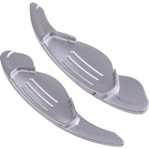 1Pair 17.9 cm Car Steering Wheel Shift Shifter Extension Paddle Aluminium Alloy Silver Fit For Land Rover Jaguar