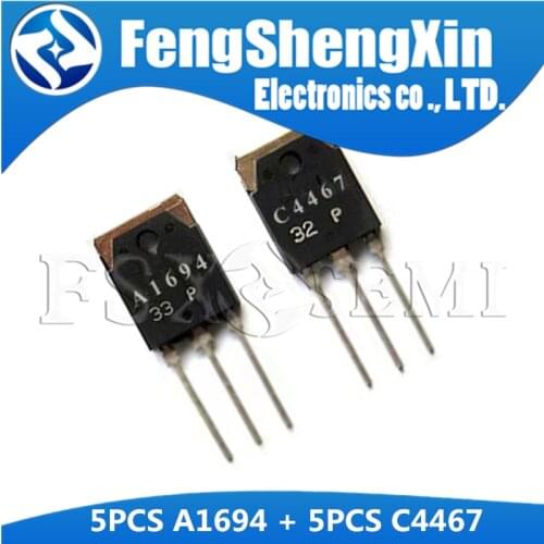 10PCS 2SA1694 2SC4467 TO-3P (5PCS A1694 + 5PCS C4467) TO3P Silicon PNP Epitaxial Planar Transistor