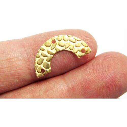 Brass charm connector 4.8x19.1mm Half round Brass pendant semi circle earrings charm holder -20pcs R928